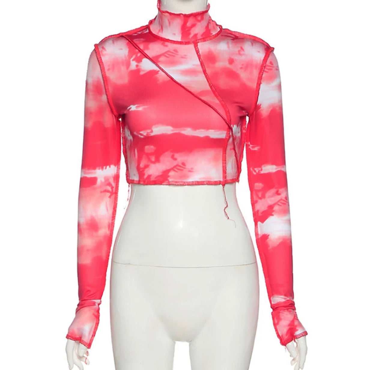 vibrant long sleeve crop top