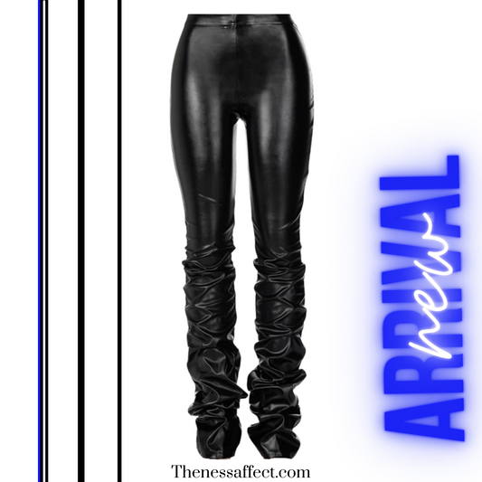 Stacked leather pants